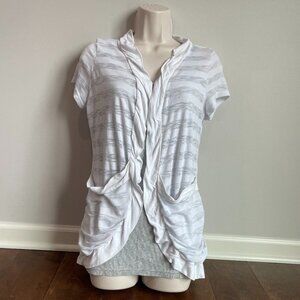 Pinkeli White Striped Cardigan